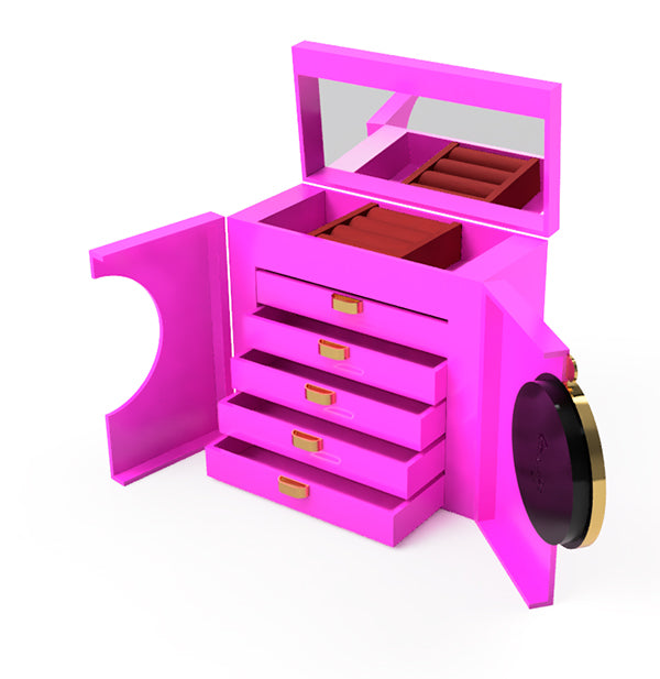 JEWELRY BOX CLOCK - PINK