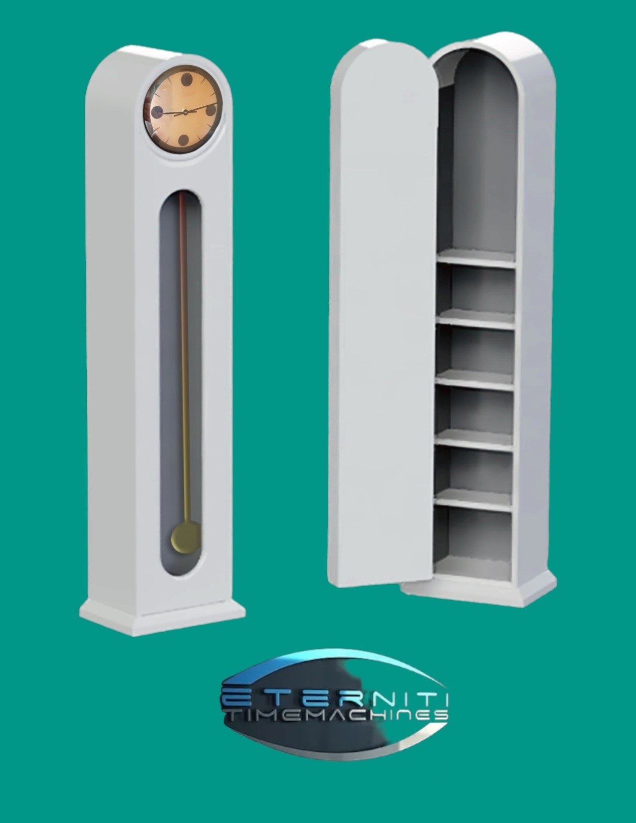Contemporary Modern Grandfather Clock with HIDDEN STORAGE