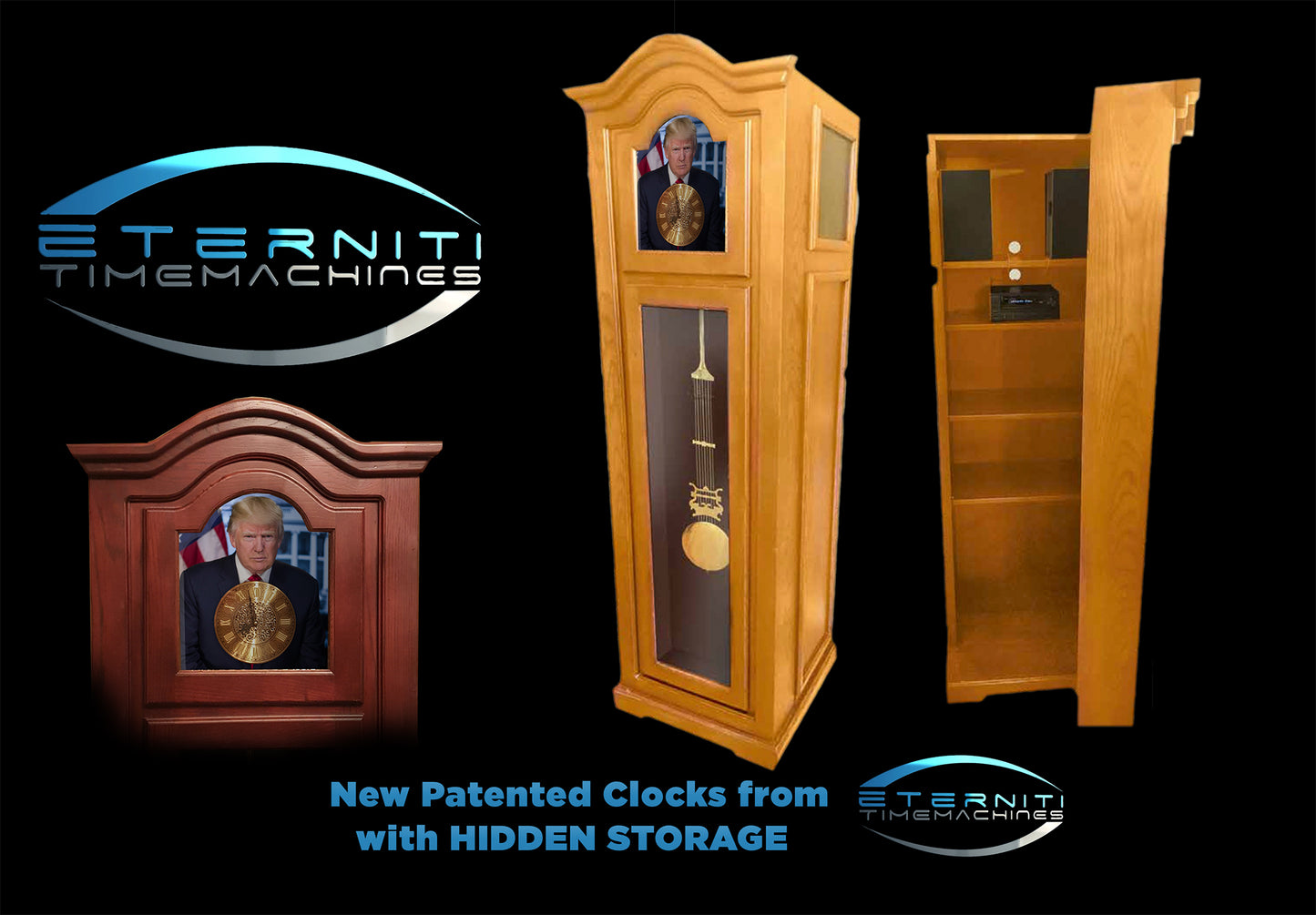 PREMIUM LUXURY GRANDFATHER CLOCK HONORING PRESIDENT TRUMP (Large)