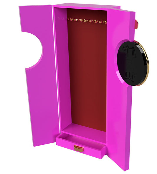 NECKLACE JEWELRY BOX CLOCK - PINK