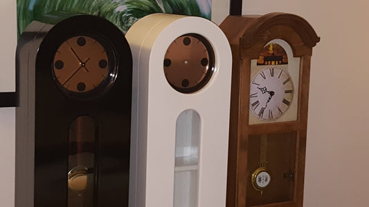 MANTLE CLOCKS with HIDDEN STORAGE in GLOSS WHITE from ONE GOLDEN SOUTH
